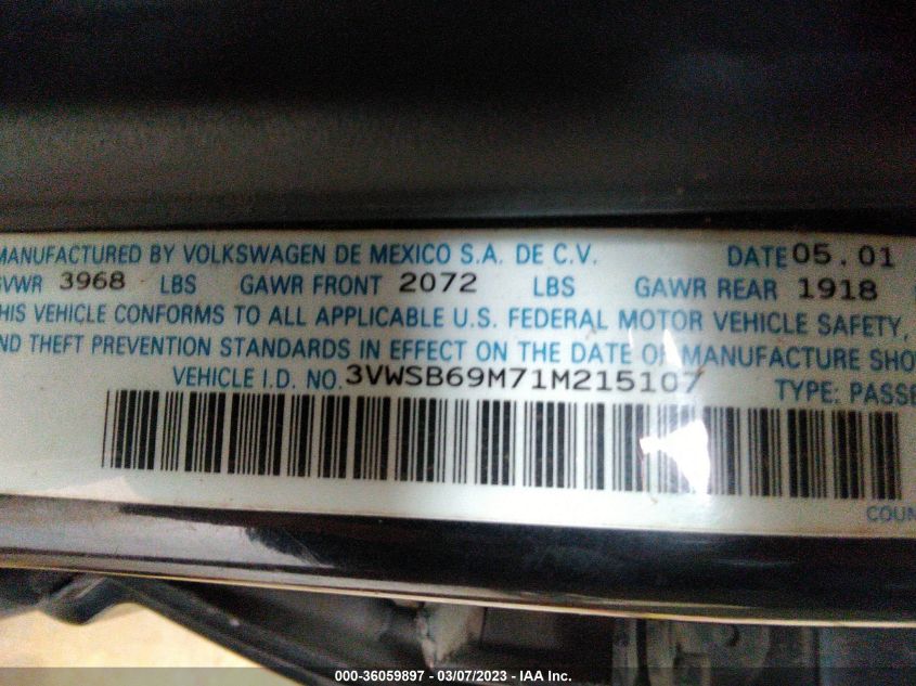 Volkswagen Jetta 2001г.