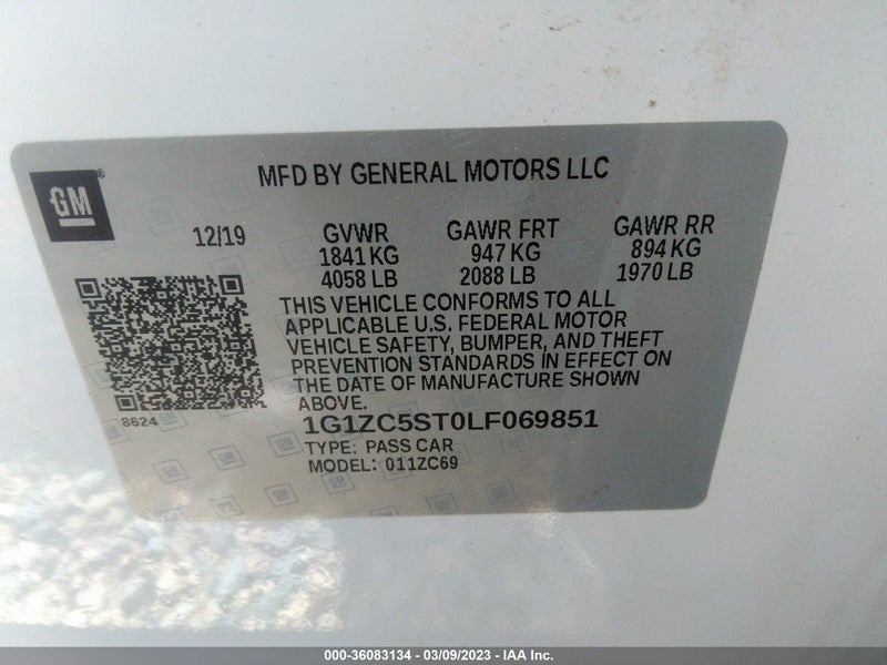 Chevrolet Malibu 2020г.